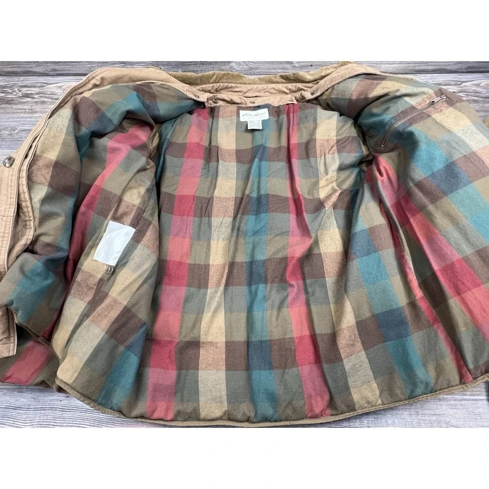 Vtg Eddie Bauer Down Filled‎ Brown Work Chore Barn Coat Jacket XL Gorpcore Chore